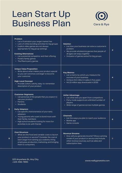 Business Plan For Startup Template