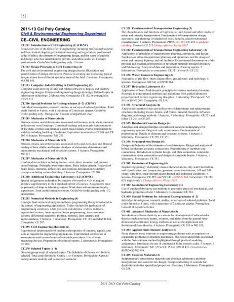 Cal Poly Civil General Engineering Catalog