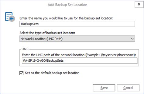 Catalog Start With Backup Location Unc