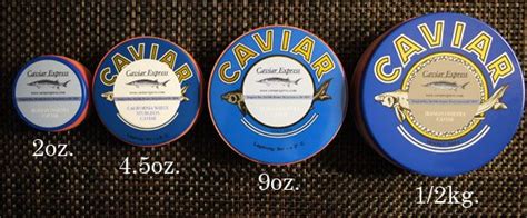 Caviar Tin Size Chart