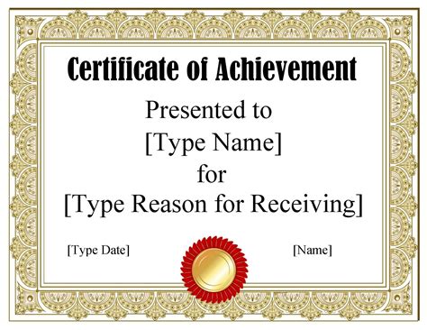 Certificate Word Template Free