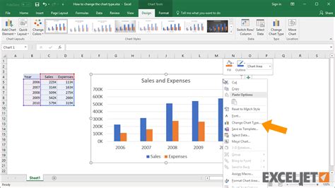 Change Chart Type In Excel