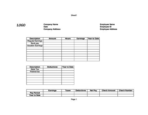 Cheque Stub Template
