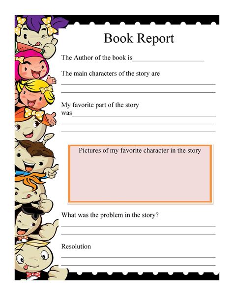 Children S Book Report Template