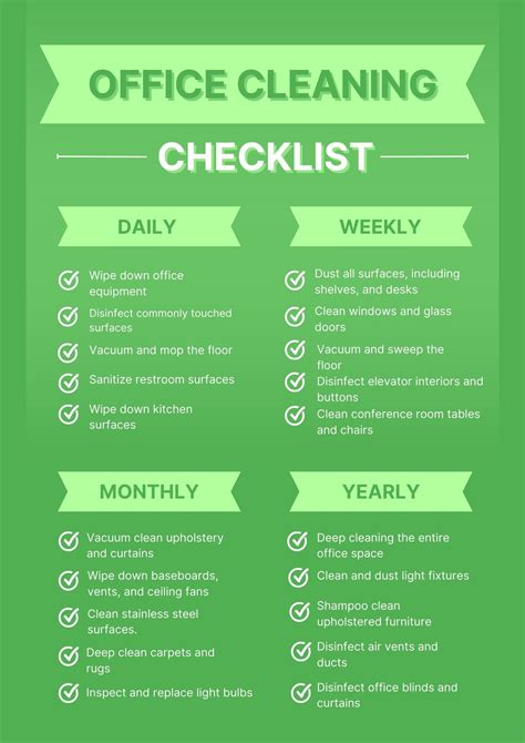 Cleaning Chart For Office