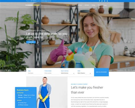 Cleaning Services Website Template Free
