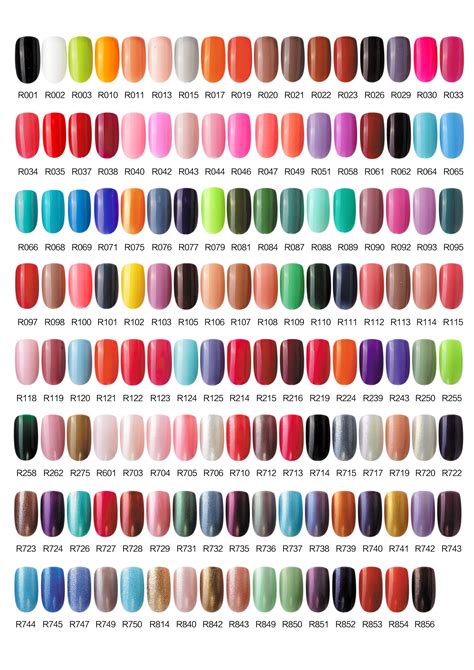 Colour Chart For Nails