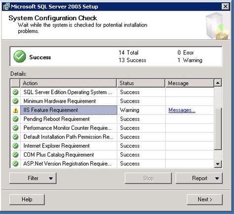Com Plus Catalog Requirement Warning Sql 2005