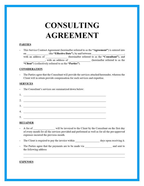 Consultant Contract Template Free