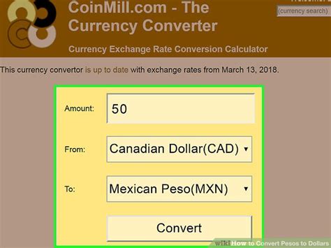 Conversion Chart Pesos To Dollars