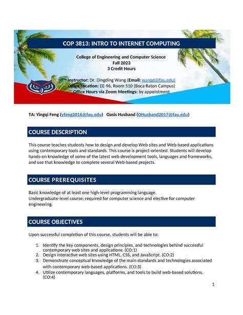 Cop 3813 Internet Programming Unf Catalog