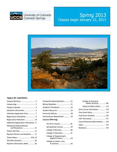 Course Catalog Uccs