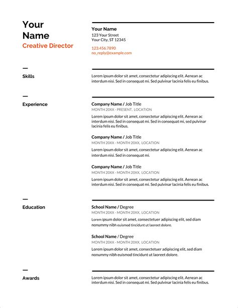 Cv Template Examples Uk