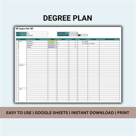 Degree Planning Template