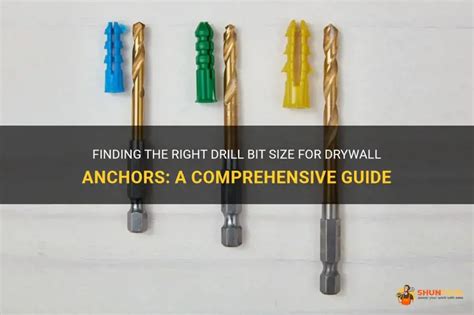 Drywall Anchor Drill Bit Size Chart