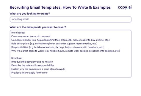Email Template To A Recruiter