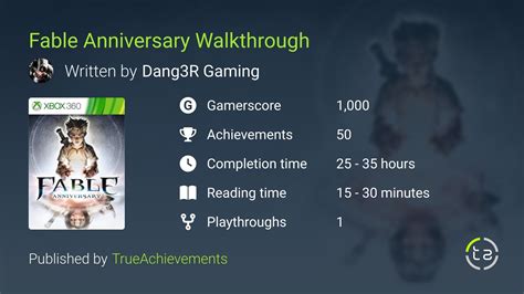 Fable Anniversary Walkthrough Pc