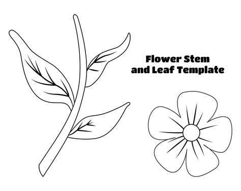 Flower Stem And Leaves Template