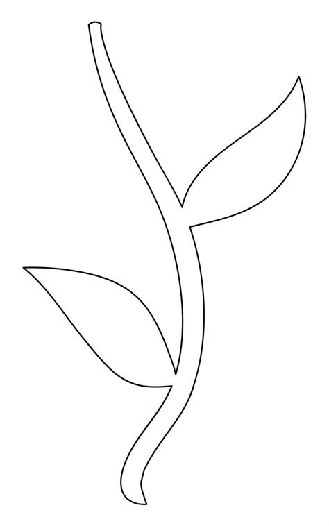 Flower Stem With Leaves Template