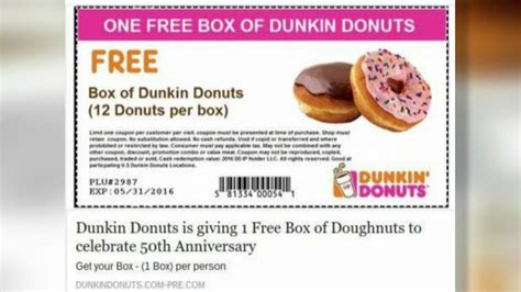 Free Dunkin Donuts Coupons Printable