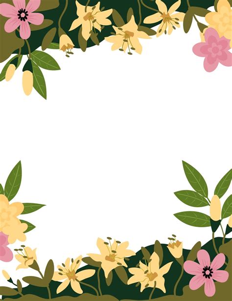 Free Floral Border Templates