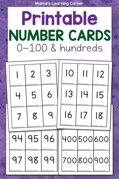Free Number Cards Printable