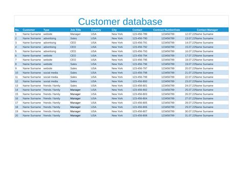 Google Drive Customer Database Template