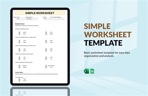 Google Worksheet Templates