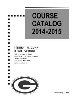 Gunn Course Catalog