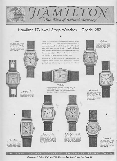 Hamilton Watch Catalog 1950
