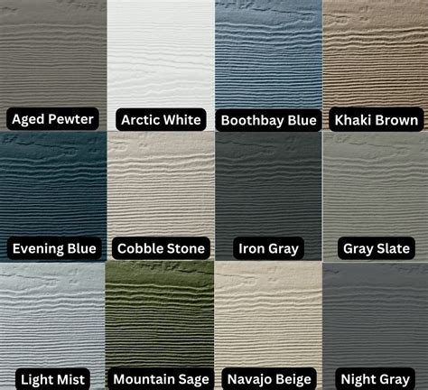 Hardie Plank Color Chart