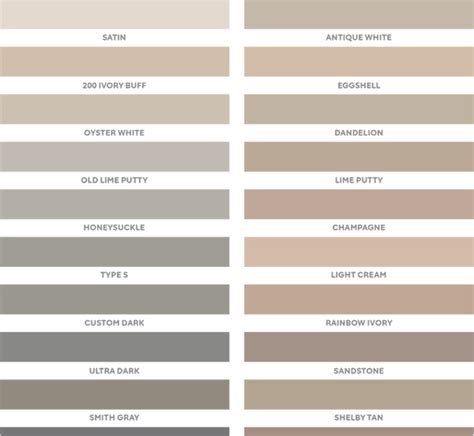 Holcim Mortar Color Chart