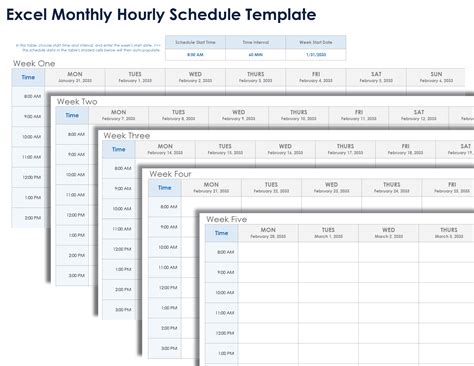 Hourly Excel Template