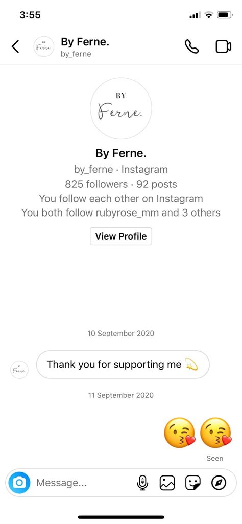 Instagram Text Message Template