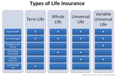 Life Insurance Types Chart