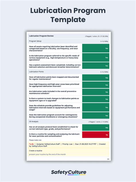 Lubrication Program Template
