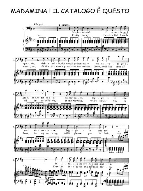 Madamina Il Catalogo Questo Aria Database