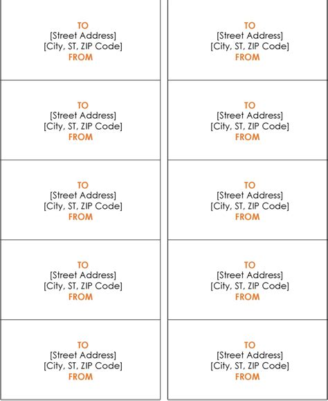 Mailing Lable Template