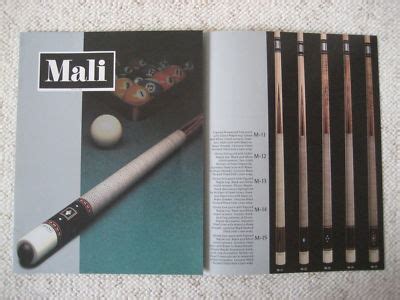 Mali Pool Cue Catalog