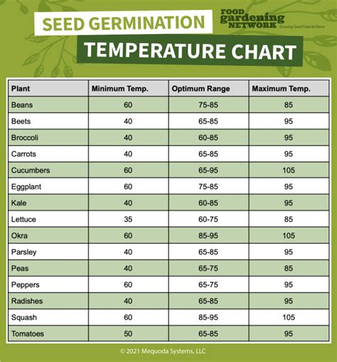 Marijuana Seed Germination Temperature Chart