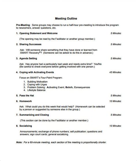 Meeting Outline Template
