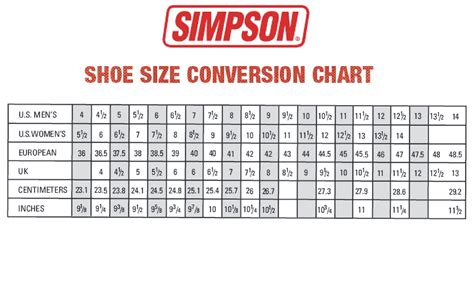 Mens Shoe Chart