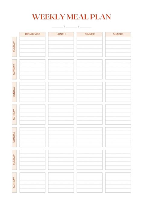 Menu Plan Template