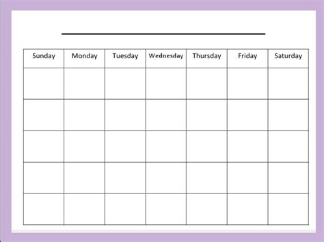 Mock Calendar Template