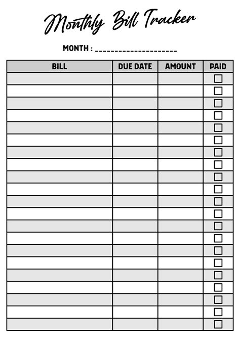 Monthly Bill Chart