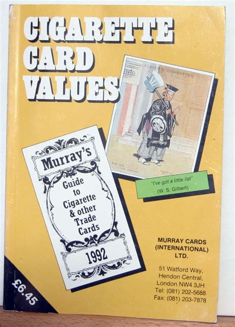 Murray S Current Cigarette Card Values Catalogue