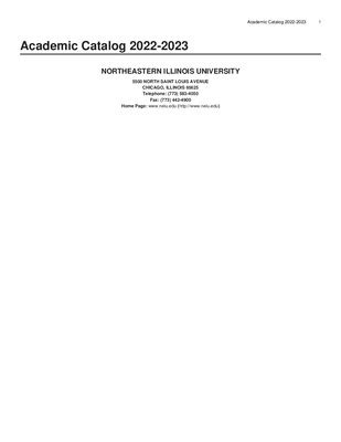 Neiu Course Catalog