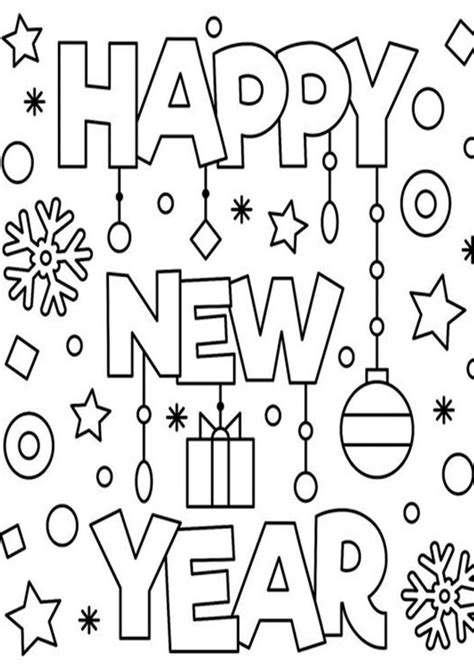 New Year Coloring Pages Printable