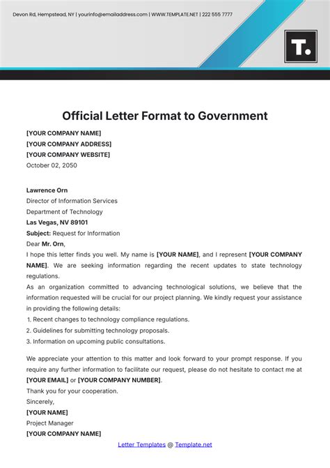 Official Letter Template Free