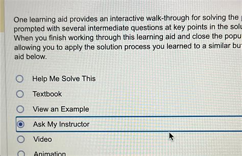 One Learning Aid Provides An Interactive Walkthrough